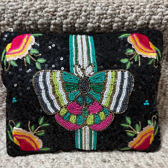 America & Beyond - Midnight Butterflies  Black and Multicolor Tote 3 piece set - Picture 8 of 13